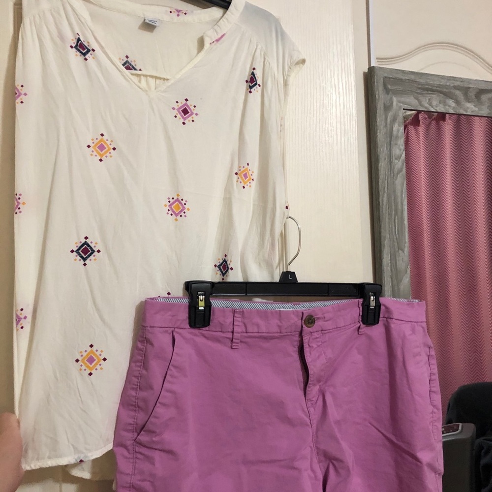 old navy shorts and shirt